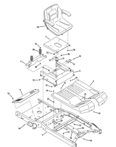 Seat And Frame Diagram and Parts List for Z-FORCES48LP 17AP5BHB-17AP5BHB710 Cub Cadet Lawn Tractor